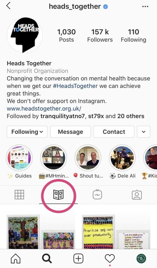 Heads Together Instagram Profile