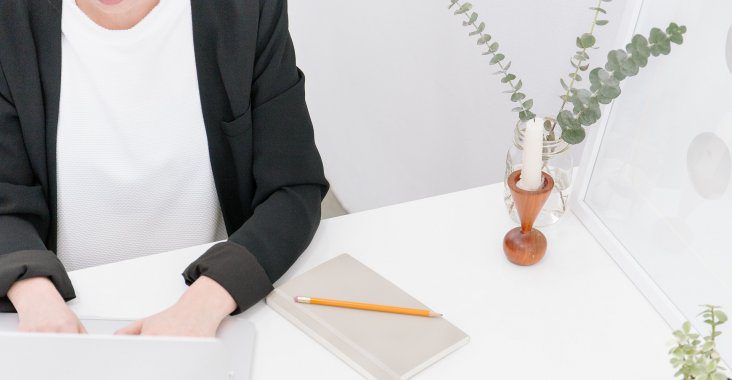 Lady working on laptop