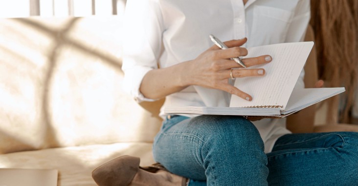 lady writing in a book