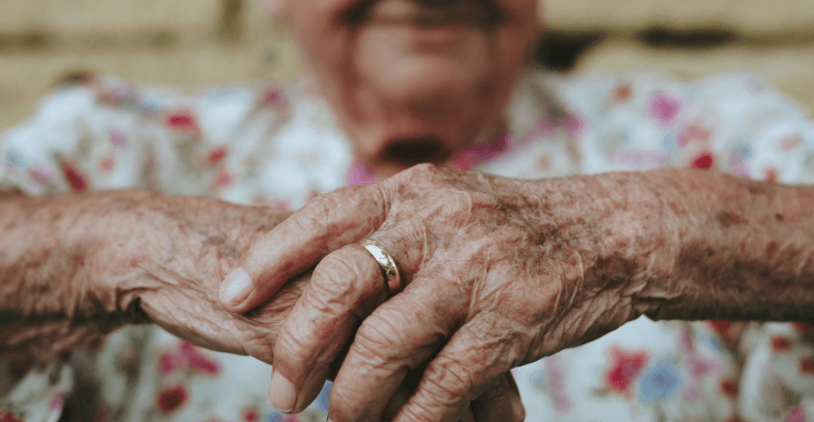 Elderly ladies hands
